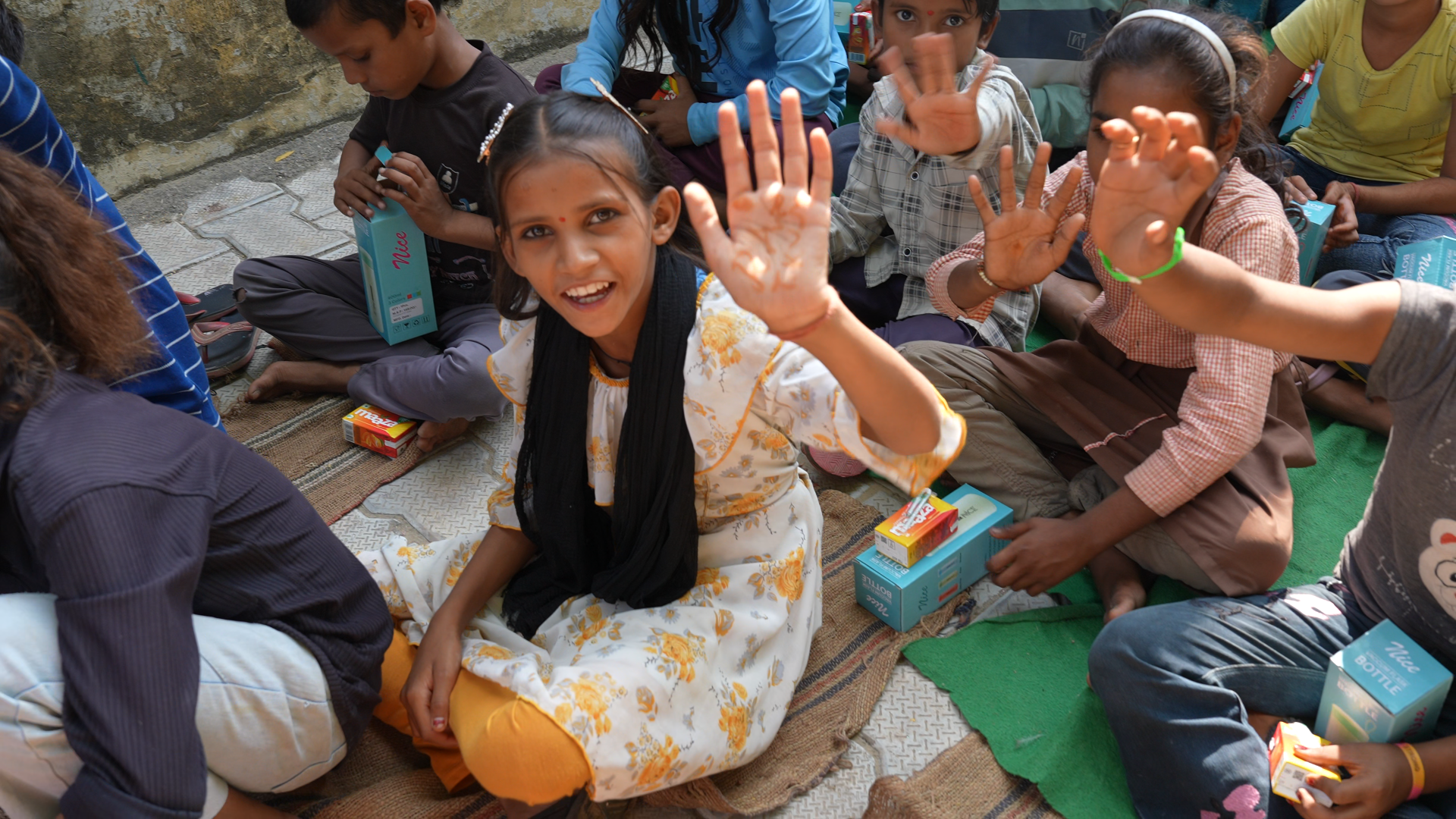 Children eating together